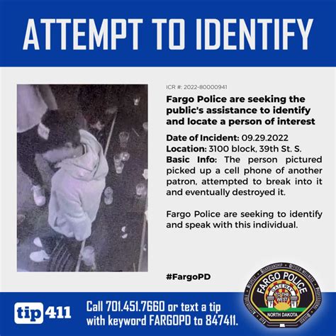 Fargo Police On Twitter The Fargopd Is Seeking The Public S