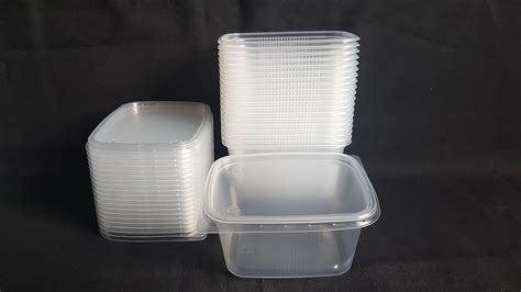 Set 20pcs 10 Oz 300ml Small Plastic Disposable Rectangular Containers