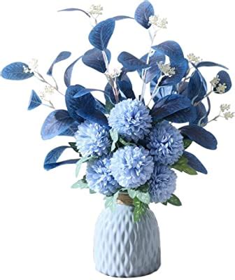 Naweida Artificial Flowers With Vase Faux Hydrangea Flower Arrangements