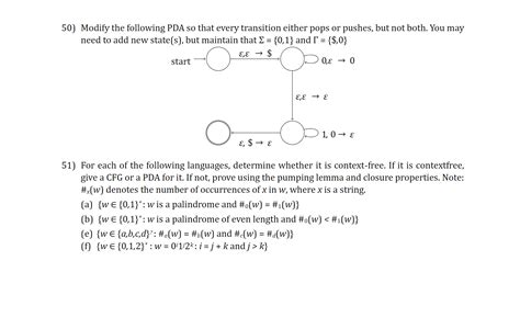 Solved 50 Modify The Following PDA So That Every Transition Chegg