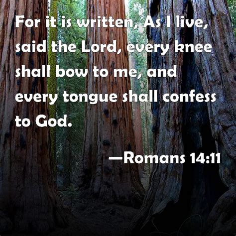 Romans For It Is Written As I Live Said The Lord Every Knee