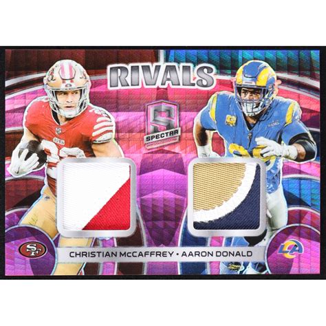 Christian McCaffrey Aaron Donald 2023 Panini Spectra Rivals Materials