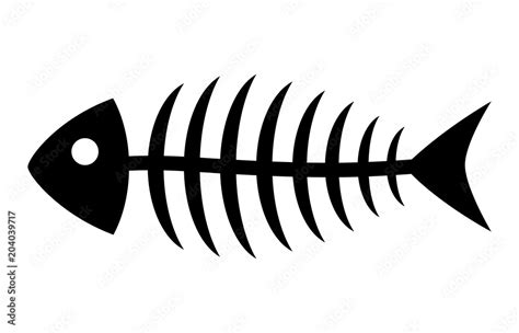 Vetor De Fish Bone Or Fishbone Skeleton Flat Vector Icon For Wildlife