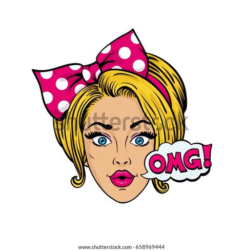 Wow Pop Art Female Face Sexy Stock Vector Royalty Free 658969444