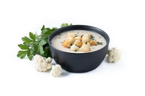 Free Photo Cauliflower Soup In A Bowl Isolated On White Background