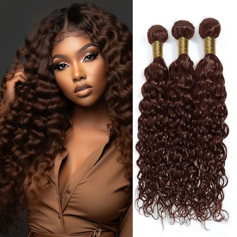 Amazon Color 4 Human Hair Bundles Dark Brown Water Wave Human