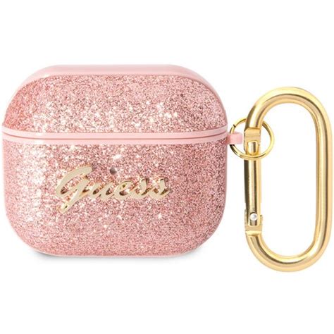 Guess Futrola Za Airpods Pu Glitter Flake Roze Eponuda