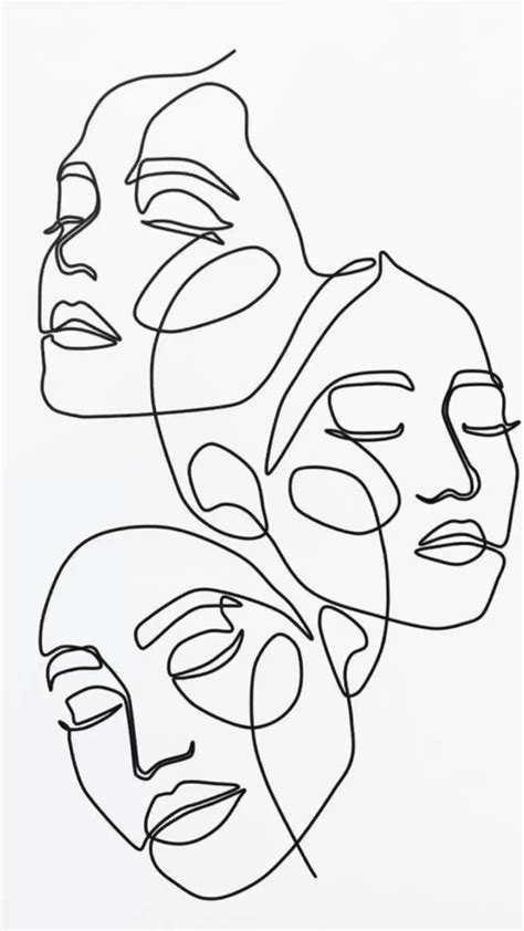 Woman Head With Butterfly Composition Hand Drawn Vector Line Art