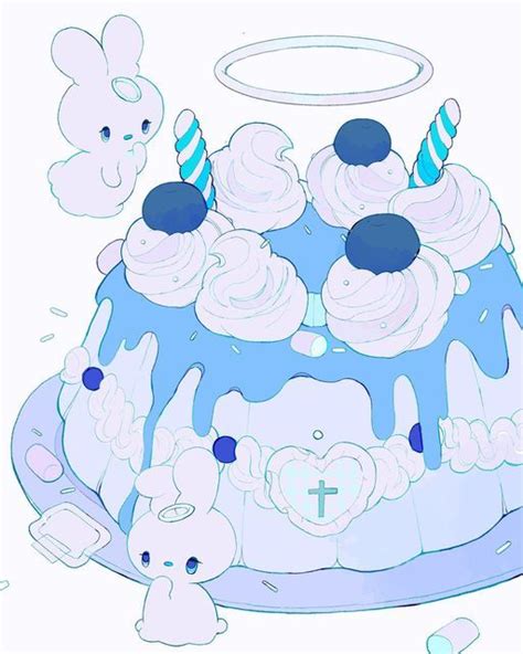 ペパーミント on Instagram bunny ghost cake Cute food drawings