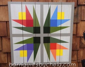 White Star Barn Quilt On Western Red Cedar Etsy