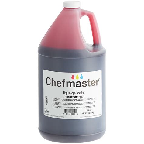 Chefmaster 1 Gallon Sunset Orange Liqua Gel Food Coloring