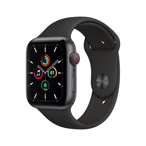 Apple Watch Se Gps Cellular Mm Space Gray Aluminum Case With Black