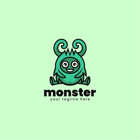 Ilustración vector logo monstruo estilo mascota simple Vector Premium