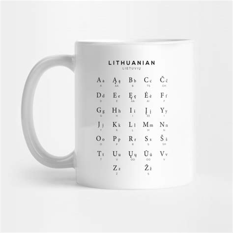 Lithuanian Alphabet Chart, Lithuania Language Chart, White, 58% OFF