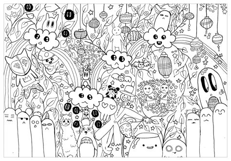 Totoro Hayao Miyazaki Páginas de Doodle art Doodling para imprimir