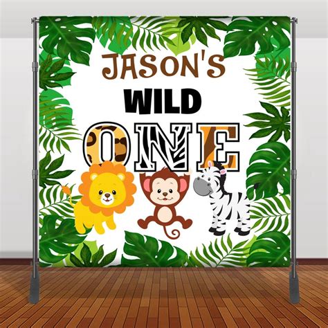 Wild One Backdrop Jungle Backdrop Wild One Party Jungle Etsy