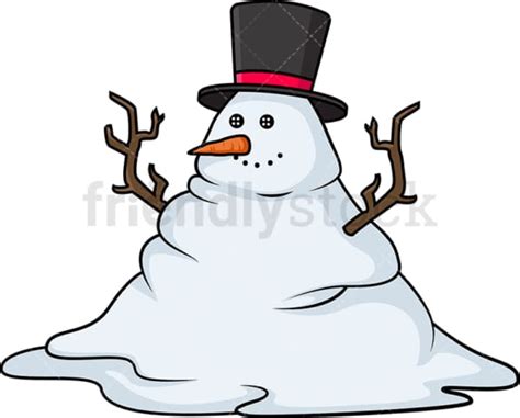 Melting Snowman Cartoon Clipart Vector FriendlyStock