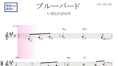 ブルーバード（いきものがかり）アニメ『naruto ナルト 疾風伝』op原曲key固定ド読み／ドレミで歌う楽譜【コード付き】 Youtube