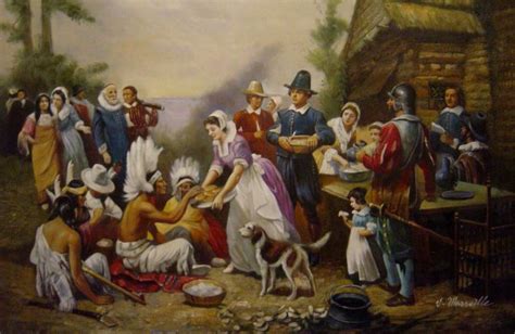 The First Thanksgiving Painting by Jean Leon Gerome Ferris | iPaintings.com