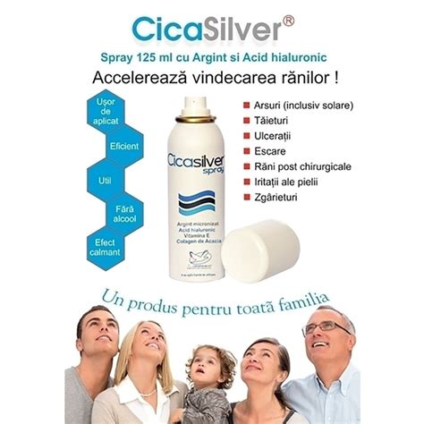 Cica Silver Spray 125 Ml Cu Argint Si Acid Hialuronic Vanzarimedicalero