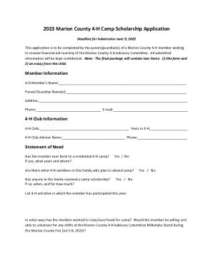 Fillable Online 4 H Scholarship Application Process And Forms Fax Email