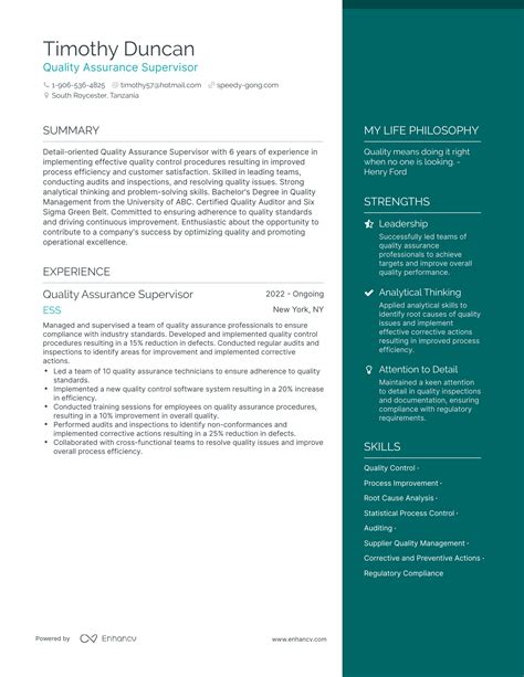 3 Quality Assurance Supervisor Resume Examples And How To Guide For 2024