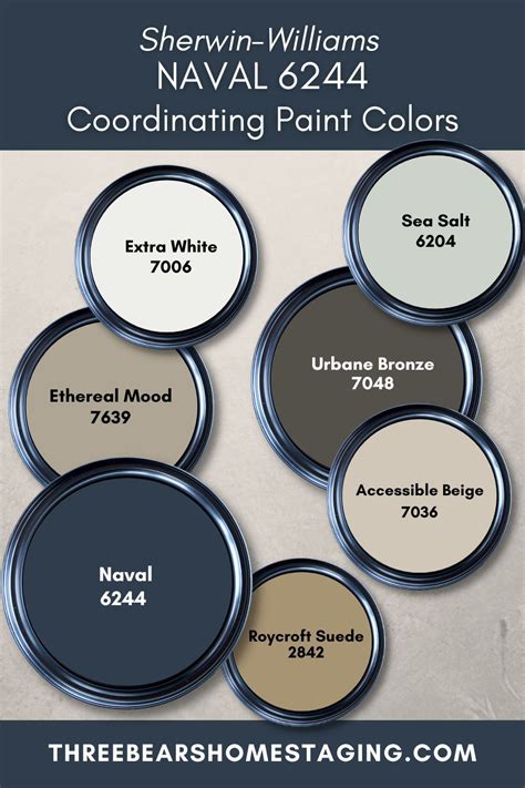 Sherwin Williams Naval Sw 6244 Coordinating Paint Colors