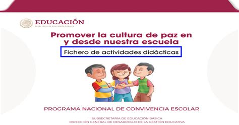 FICHERO Promover La Cultura De Paz Y Desde Nuestra Escuela