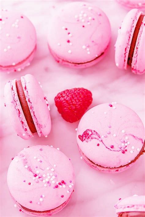 Pin on colour pink | Pink macarons, Decadent food, Pink macaroons