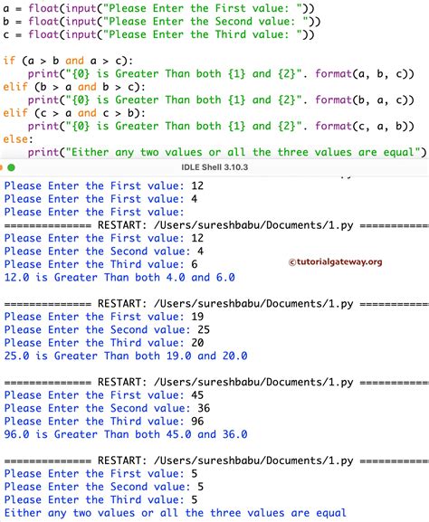 Python Program To Find Largest Of Three Numbers