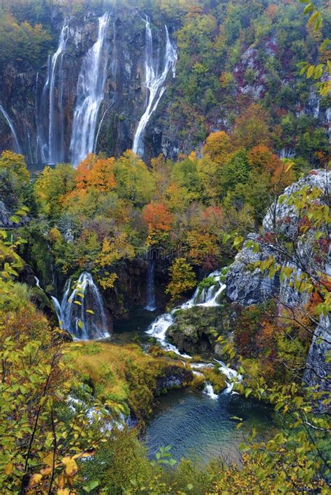 Wodospad Na Parku Narodowym Plitvice Jezior W Chorwacji Obraz Stock