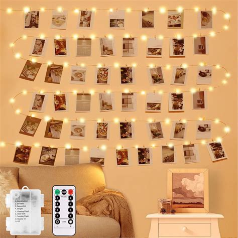 Amazon.com: Photo Clip String Lights with Remote, 33FT 100 LED Battery