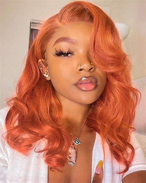 Ginger Orange Color Lace Front Wigs Body Wave Wig Straight Hair Wigs