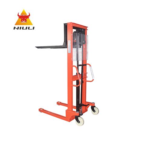 NIULI Portable Manual Handling Stackr 1ton 2m Manual Pallet Stacker