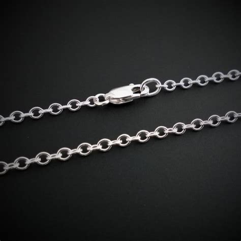 24 Inch Sterling Silver Cable Chain Necklace Silver Chain Etsy