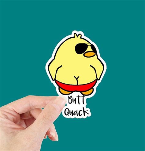 Funny Duck Butt Quack Weatherproof Sticker Hydro Flask Etsy Canada