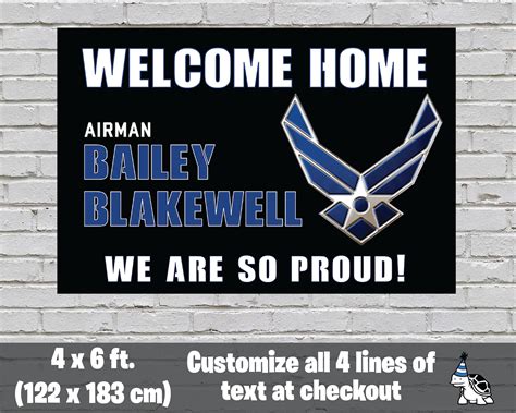 Custom Us Air Force Banner Vinyl Welcome Home Or Etsy