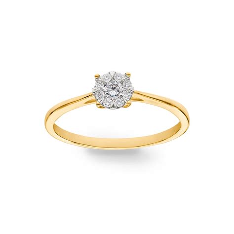 Verlobungsring K Gelbgold Mit Diamanten Ct H Si By Christian