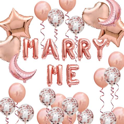 Buy Fachy Marry Me Rose Gold Balloons Set Marry Me Balloons Letter