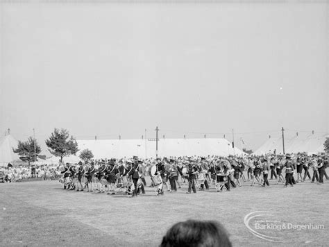 Dagenham Town Show 1969 Showing Large Group Of Bandsmen Lined Up In