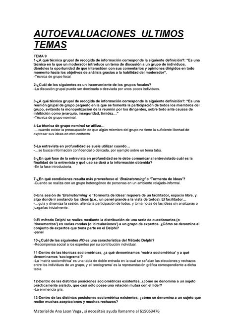 Autoevaluaciones Tecnicas T Cnicas E Instrumentos Para La