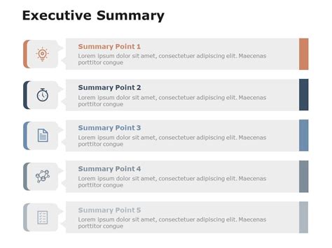 Executive Summary Slides 5 Steps Powerpoint Template