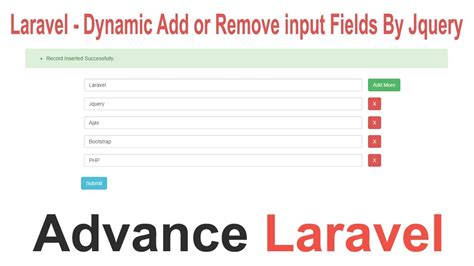 Laravel Dynamically Add Or Remove Input Fields Using JQuery YouTube