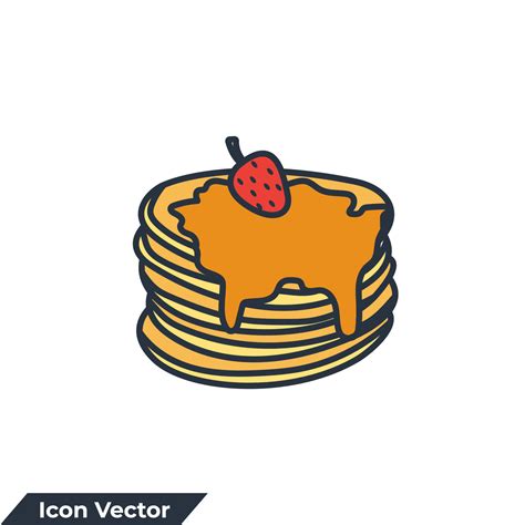 Pancake Icon Logo Vector Illustration Breakfast Pancakes Symbol