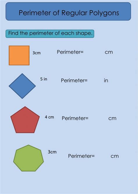 Perimeter Of Regular Polygon Worksheet Live Worksheets Worksheets