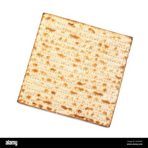 Jewish Flatbread Matza For Passover On White Background Top View Stock