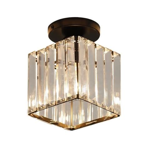 Plafonnier Led E Cristal Carr Luminaire Plafonnier Pour Salon