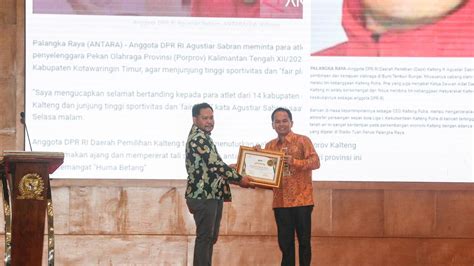 Agustiar Sabran Raih Penghargaan Di Ajang KWP Awards 2023 News