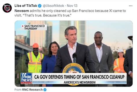 Gavin Newsom Admits That Yeah They Cleaned Up San Francisco For Xi