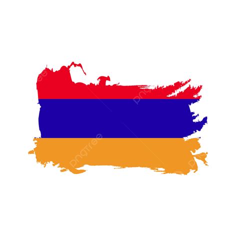 Armenia Flag Brush Strokes Isolated Element Clipart Design Flag